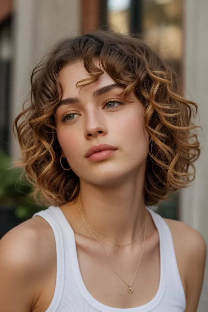 Curly Lob for Thin Hair