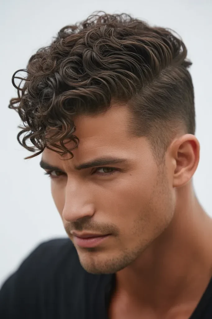 Curly Pompadour for Classic Confidence