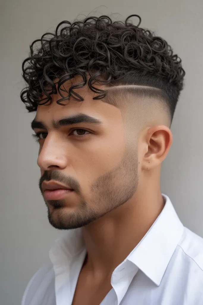 Curly Top with Tapered Sides