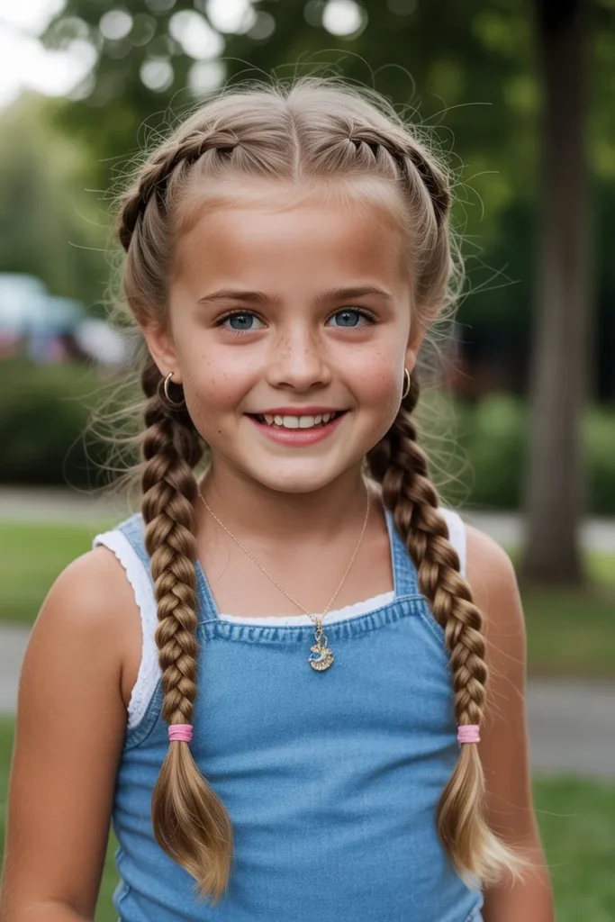 Double Braids for a Fun and Sporty Birthday Look