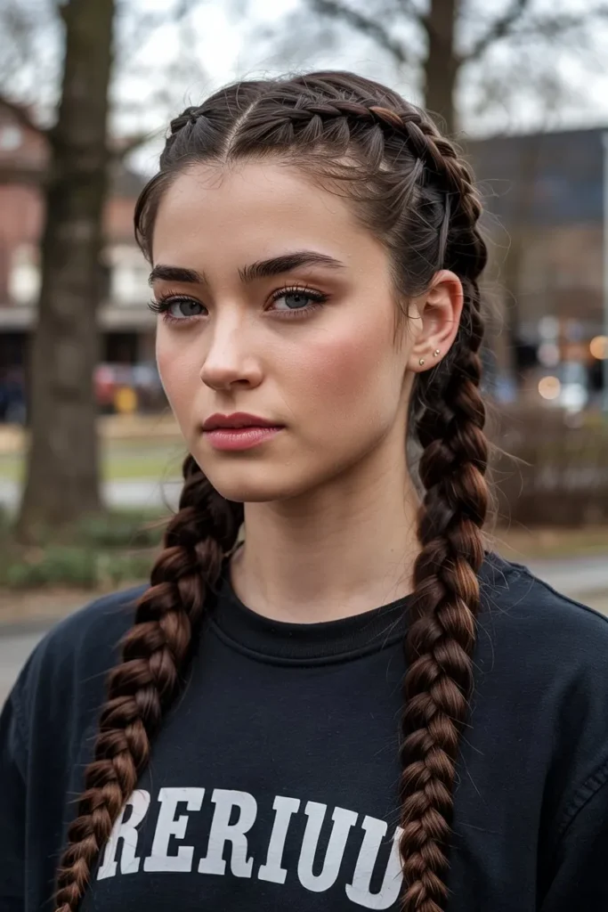 Double Dutch Braids for Long Hair