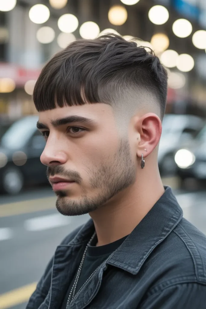 Faded Undercut with Fringe