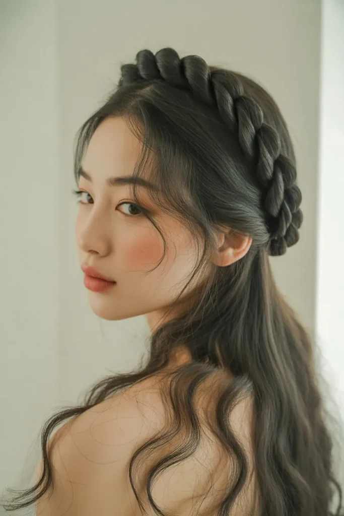 Half Up Twisted Crown