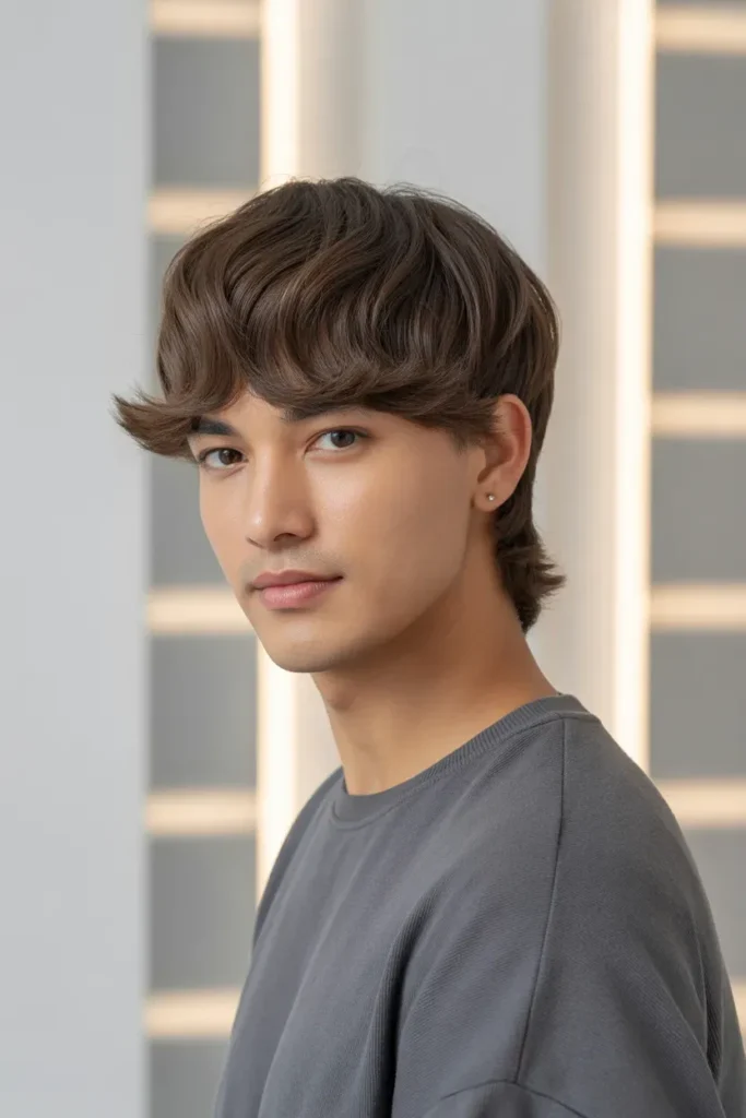 Korean Style Subtle Mullet Men Cut