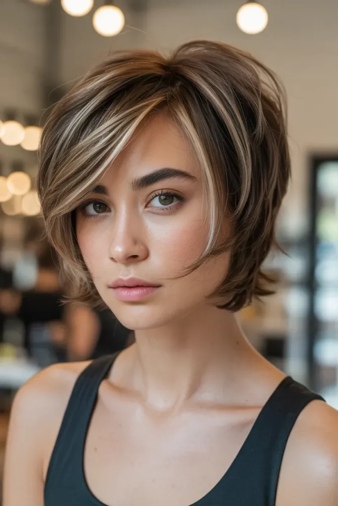 Layered Kitty Cut with Subtle Highlights