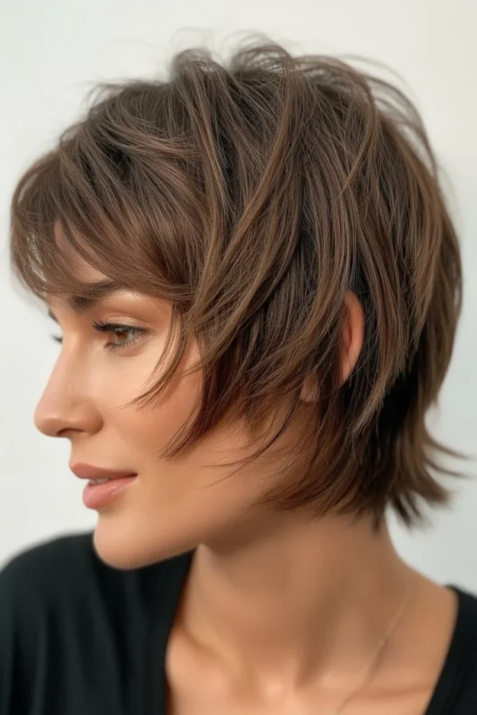 Layered Short Shaggy Hair for Fine Hair