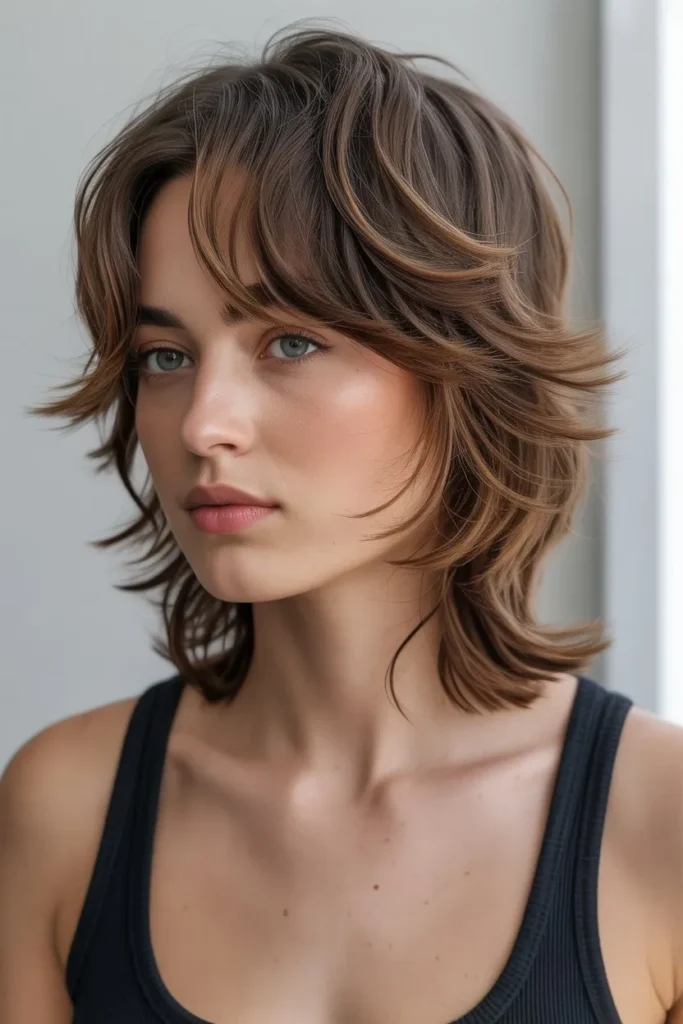 Layered Soft Mullet with Face Framing Pieces