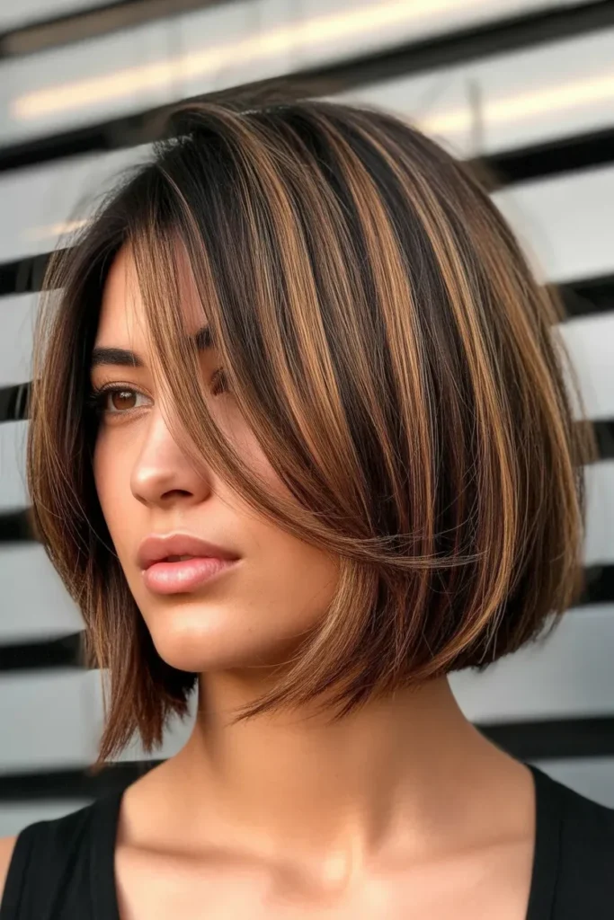 Layered Undercut Bob with Highlights