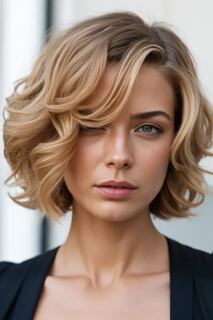 Layered Wavy Undercut Bob