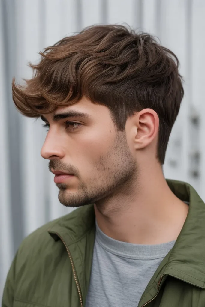 Layered Wolf Cut Men Style for Thick Hair