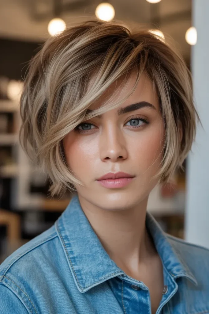  Long Bob with Tousled Texture