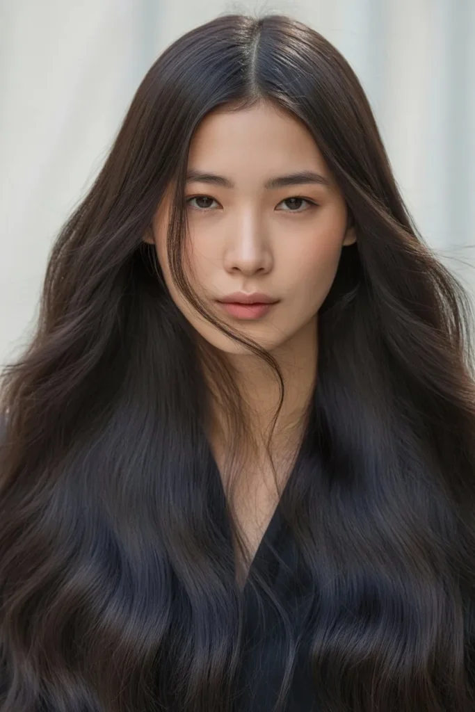 Long Straight Hair with Middle Part