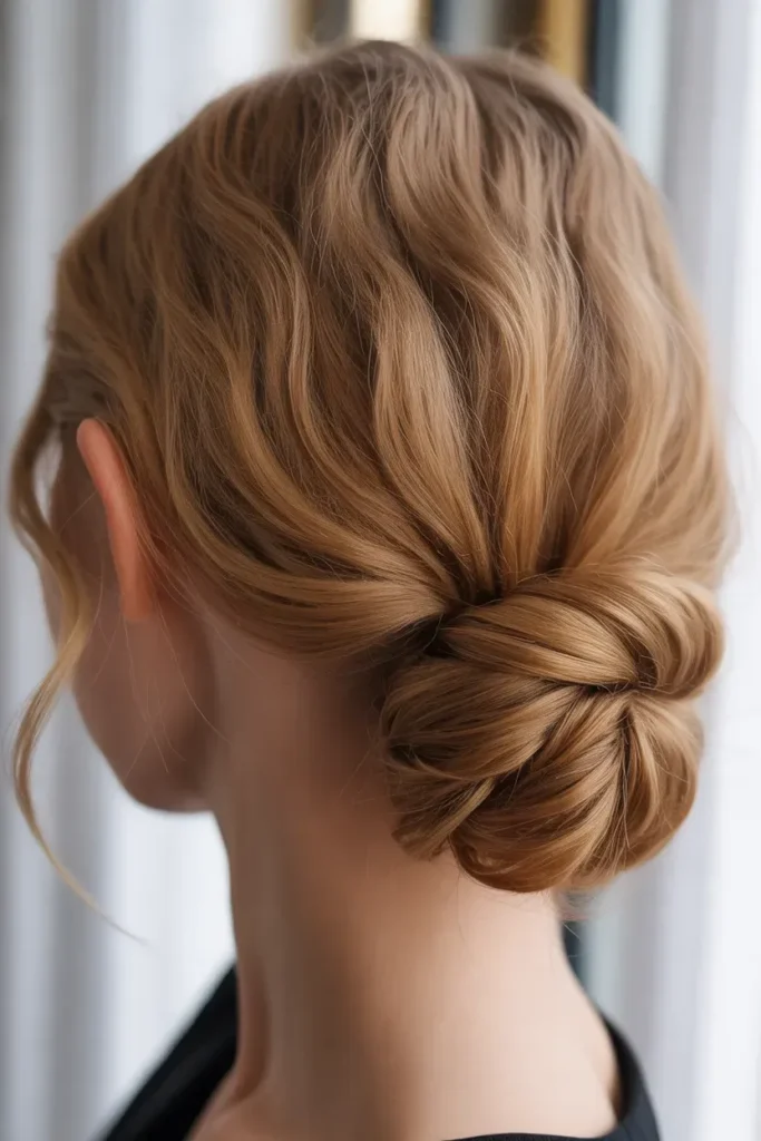 Low Twisted Chignon With Soft Volume