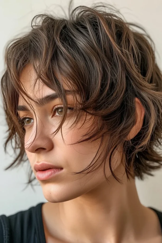 Messy Short Shaggy Hair with Natural Volume