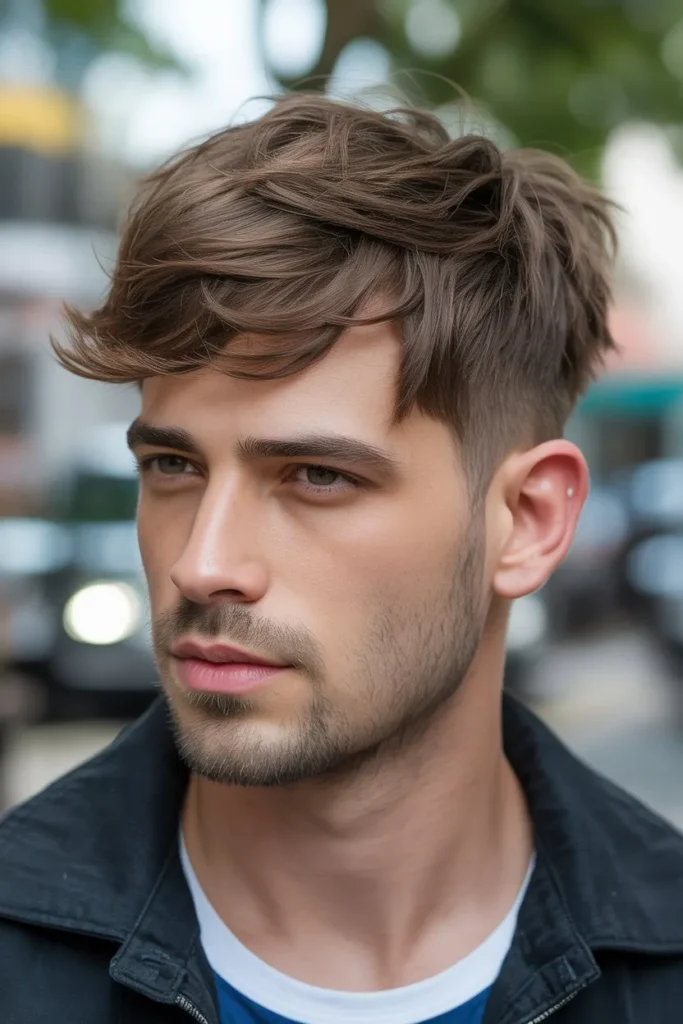 Messy Wolf Cut Men Style with Natural Volume