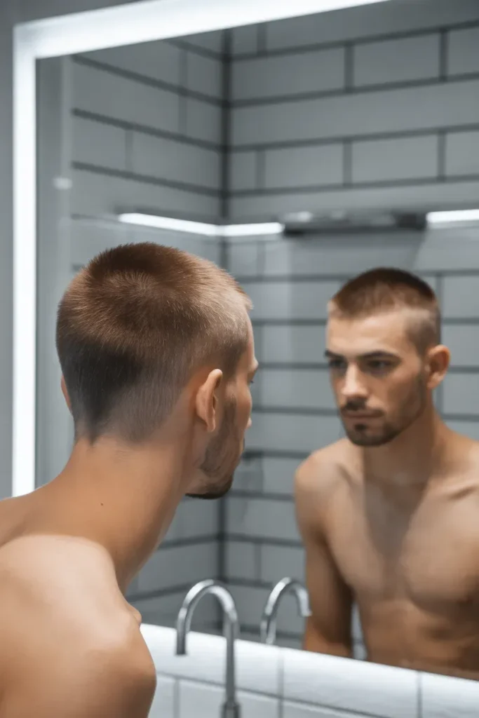 Minimal Subtle Mullet with Sharp Lines