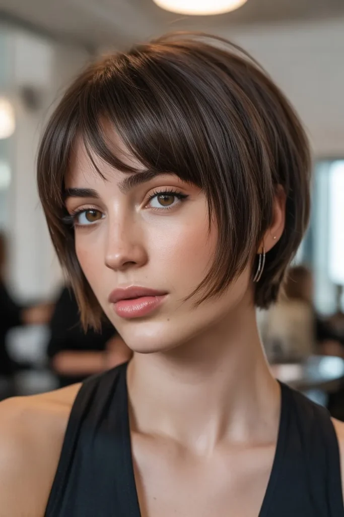 Modern Short Wolf Cut With Curtain Bangs