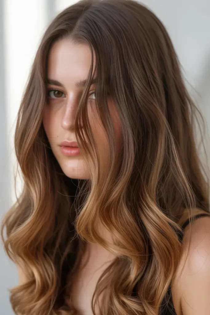 Natural Brunette with Soft Sun Kissed Ends