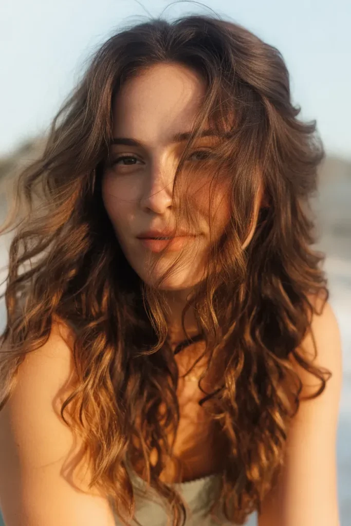 Natural California Brunette with Beach Waves