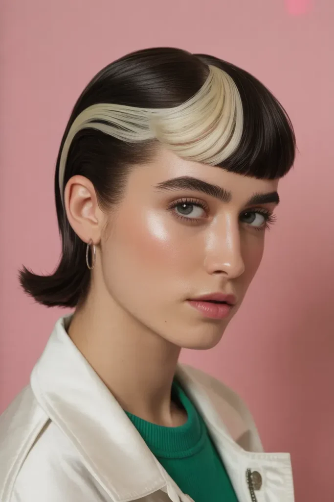 Retro Inspired Skunk Hair Look