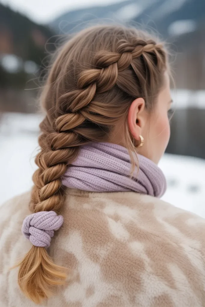 Scarf Wrapped Winter Hair Braid