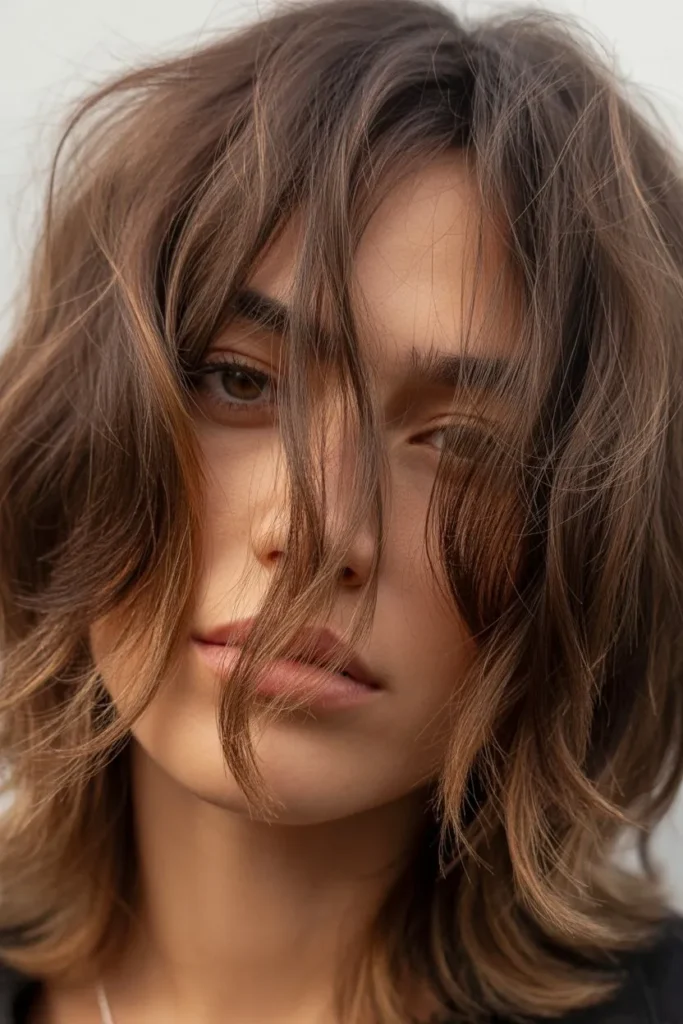 Shaggy Wolf Cut With Curtain Bangs