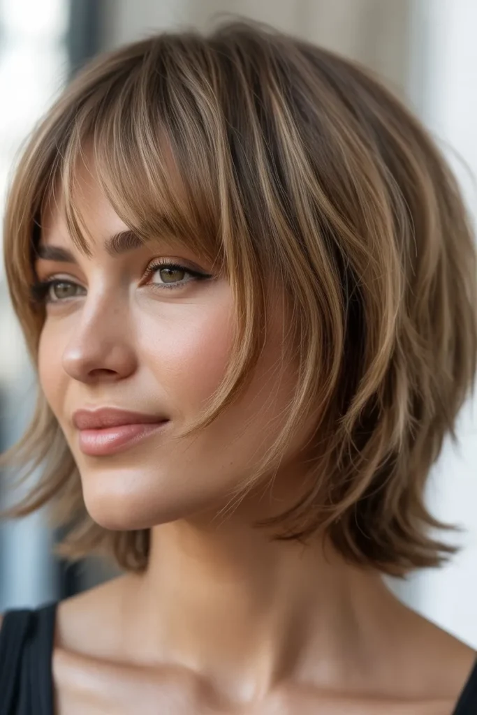 Short Shaggy Hair with Curtain Bangs