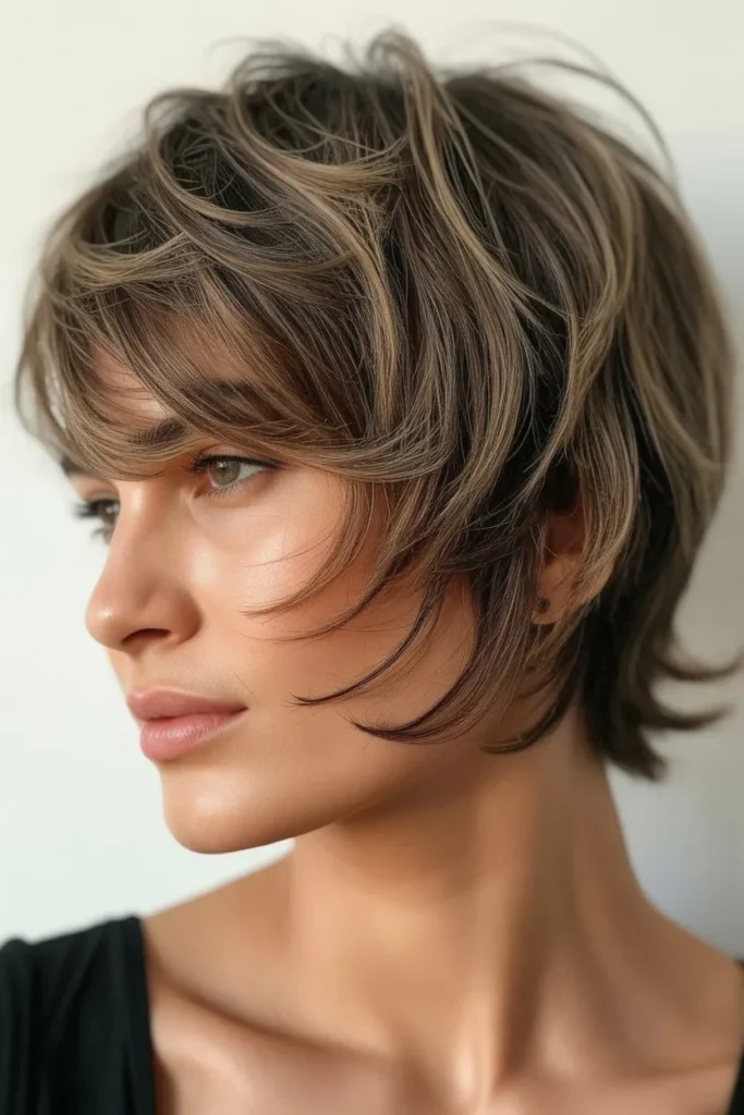 Short Shaggy Hair with Face Framing Layers