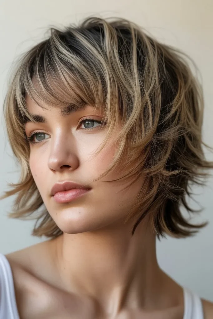 Short Shaggy Hair with Fringe Detail
