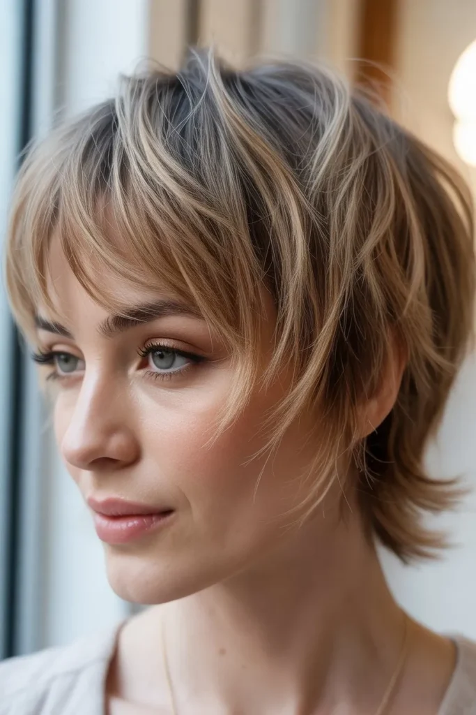 Short Shaggy Hair with Wispy Bangs
