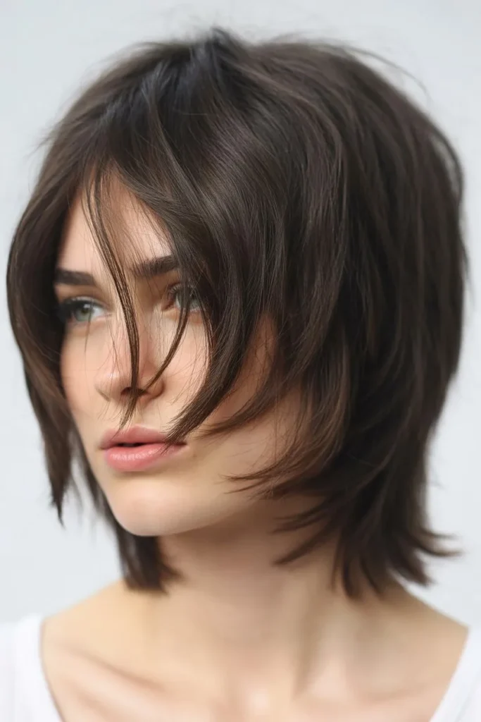 Short Wolf Cut With Curtain Bangs