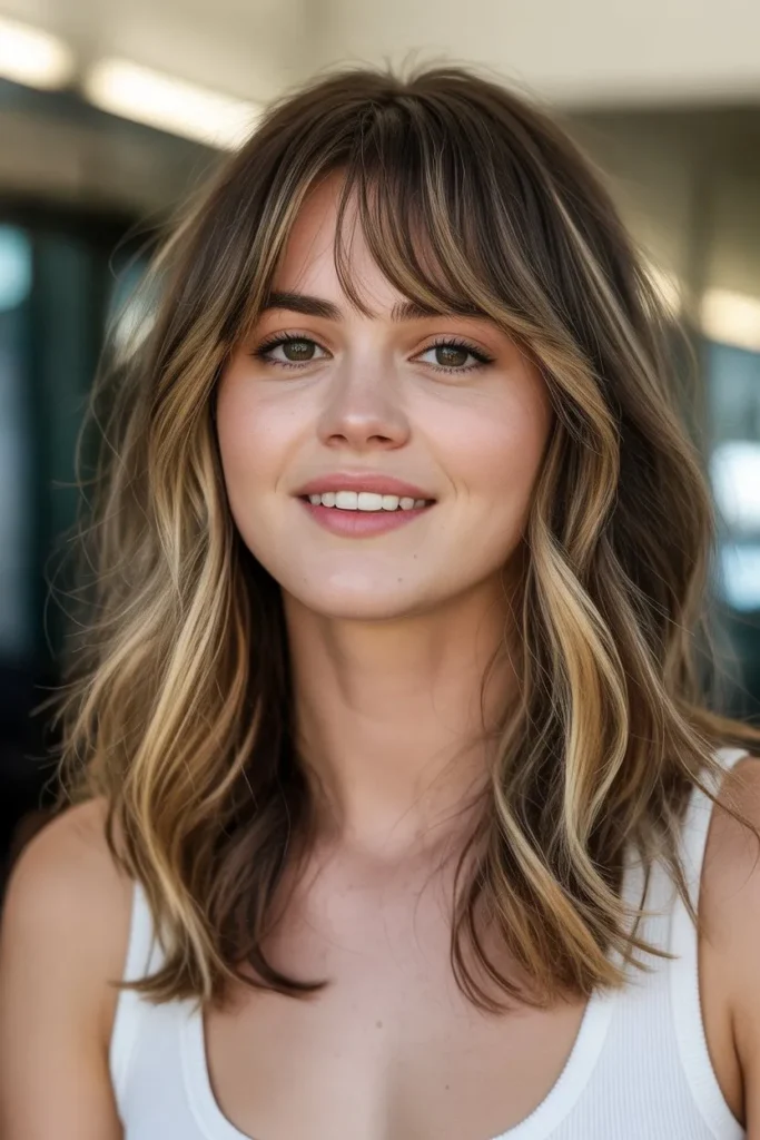 Shoulder Length Hair With Bangs and Subtle Highlights