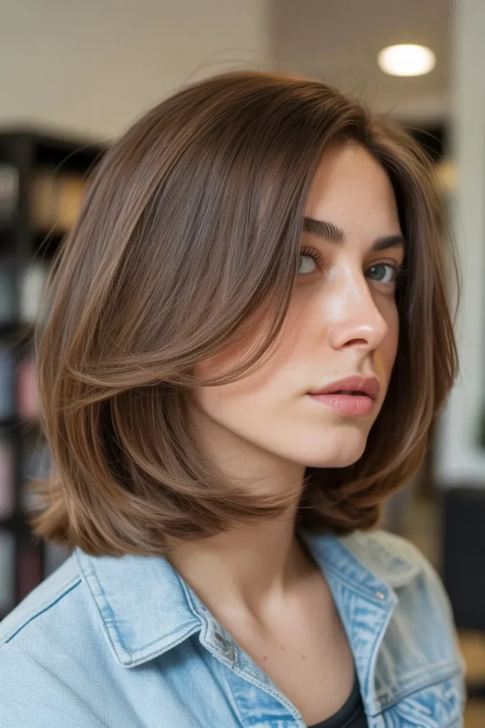 Shoulder Length Haircut With Blended Layers