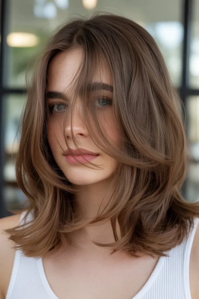 Shoulder Length Haircut With Natural Layers