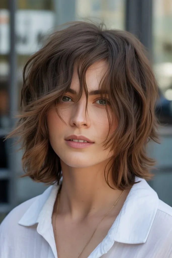Shoulder Length Haircut With Shaggy Layers