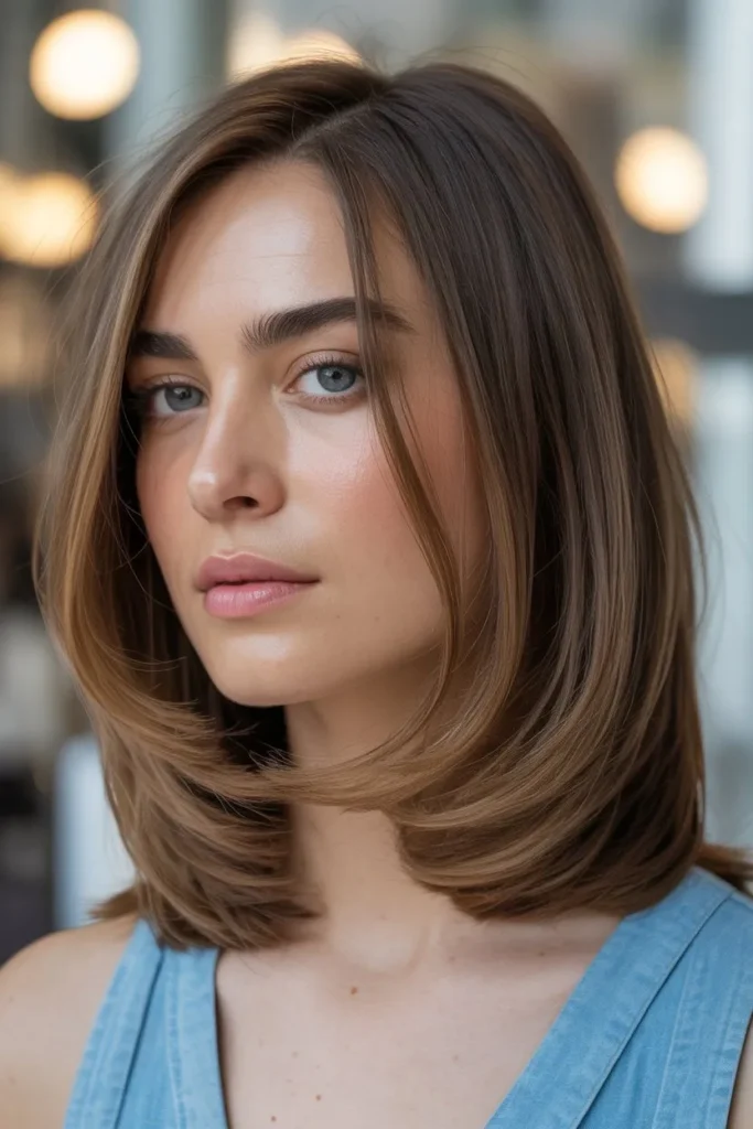 Shoulder Length Haircut With Smooth Layers