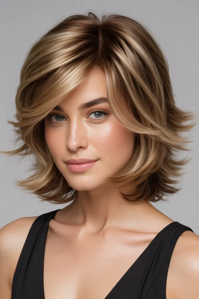 Shoulder Length Haircut With Voluminous Layers