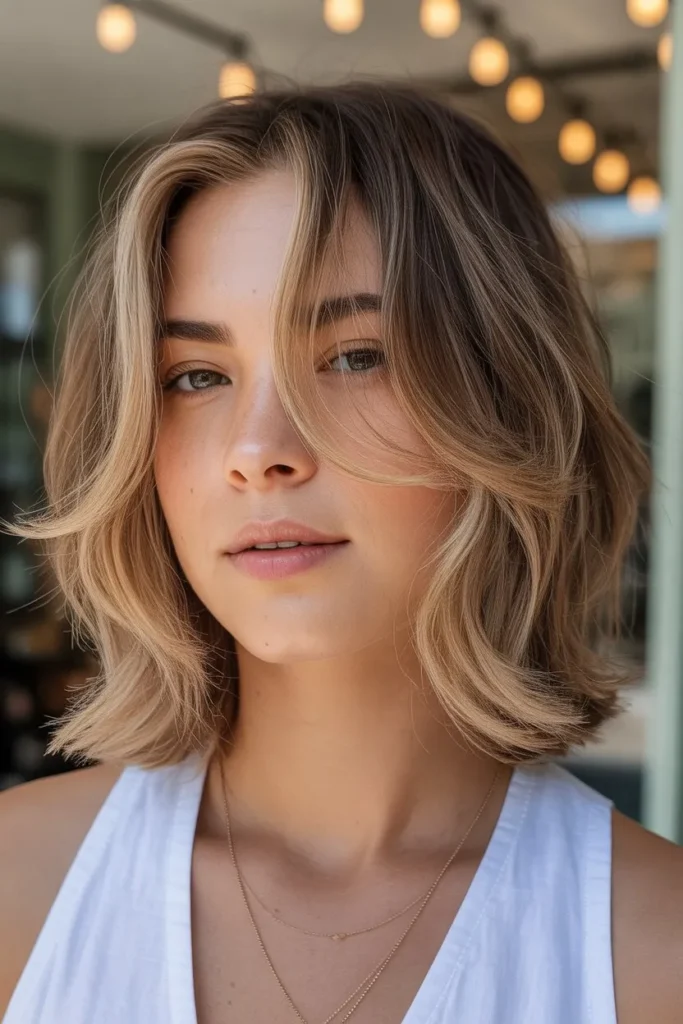 Shoulder Length Haircut With Wispy Layers