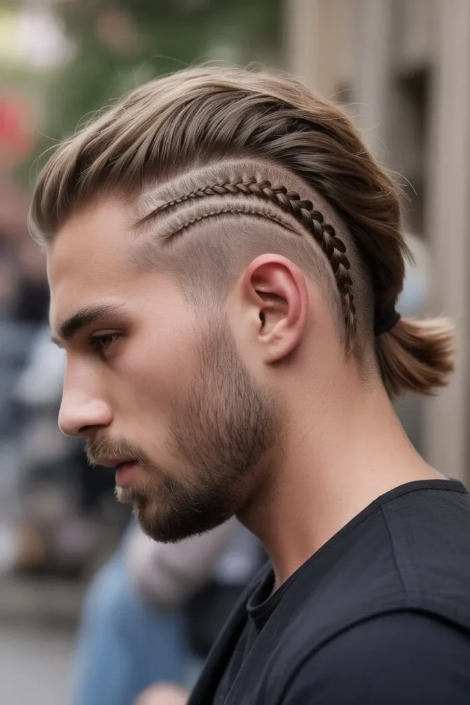 Side Shaved Hairstyle With Braided Accent
