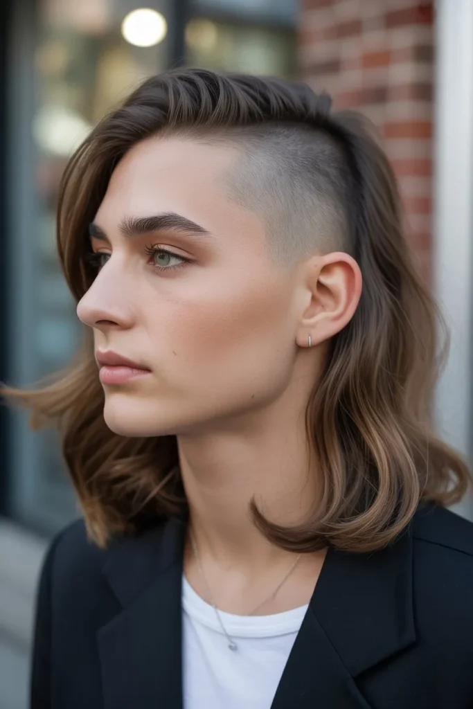 Side Shaved Hairstyle With Natural Finish