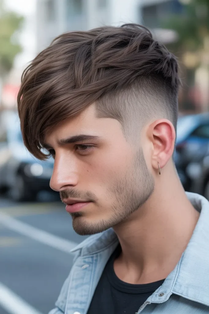 Side Shaved Undercut With Textured Layers
