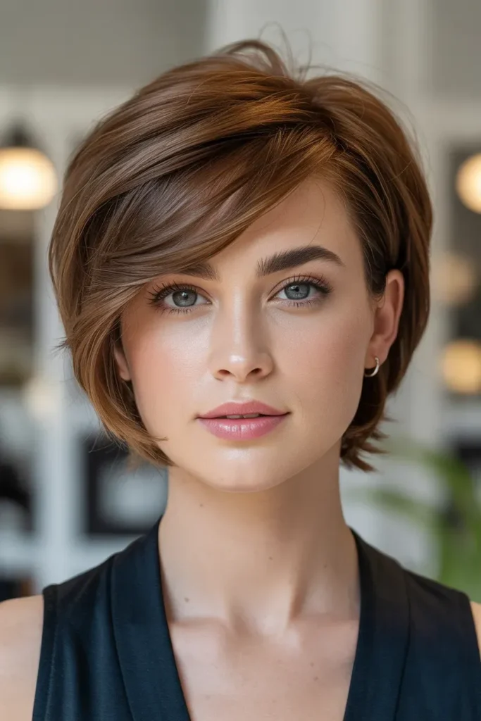 Side Swept Layered Kitty Cut