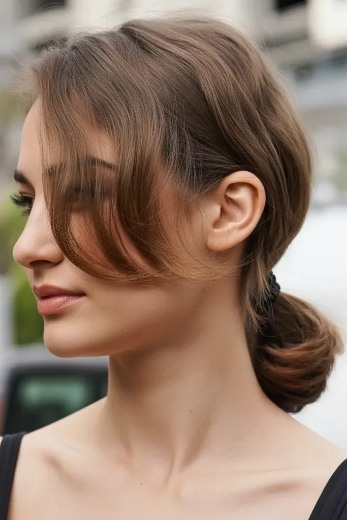 Side Swept Low Ponytail