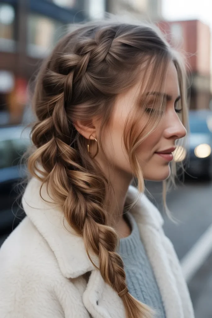 Side Swept Winter Hair Braid
