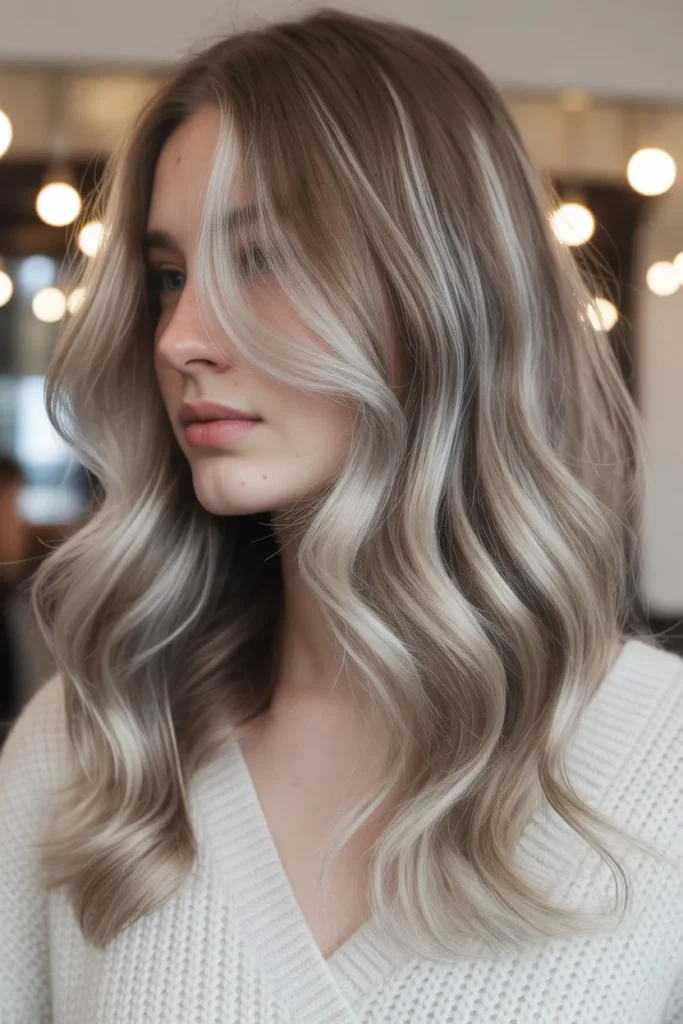 Silver Highlights with Soft Balayage