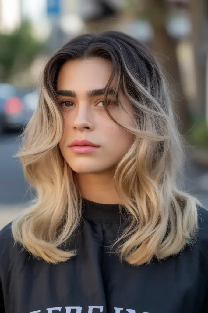 Skunk Hair with Blonde and Black Mix