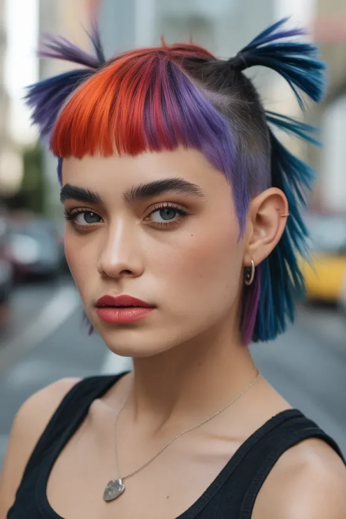 Skunk Hair with Micro Bangs