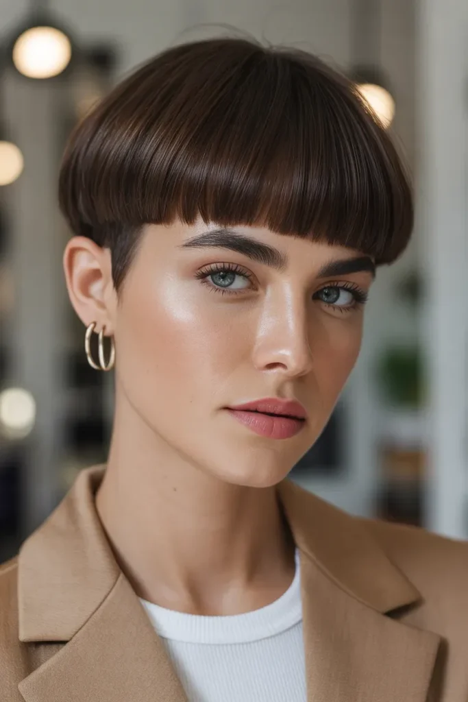 Sleek Blunt Kitty Cut