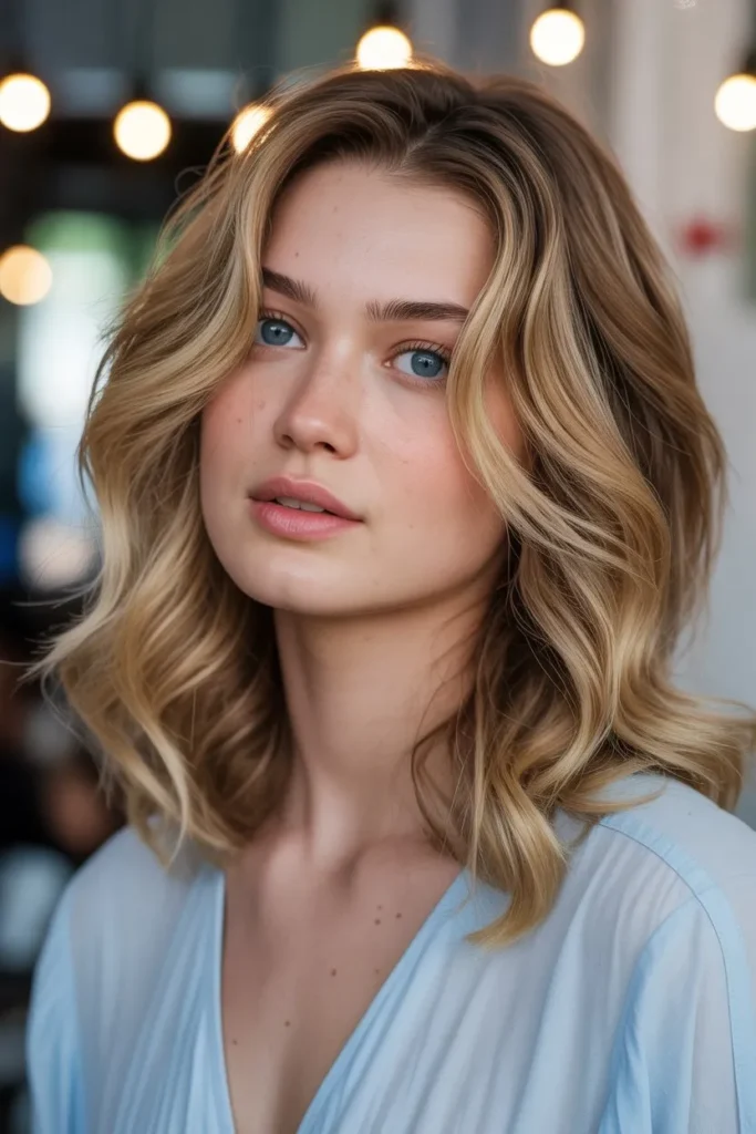 Soft Waves with Side Part for a Romantic Birthday Look