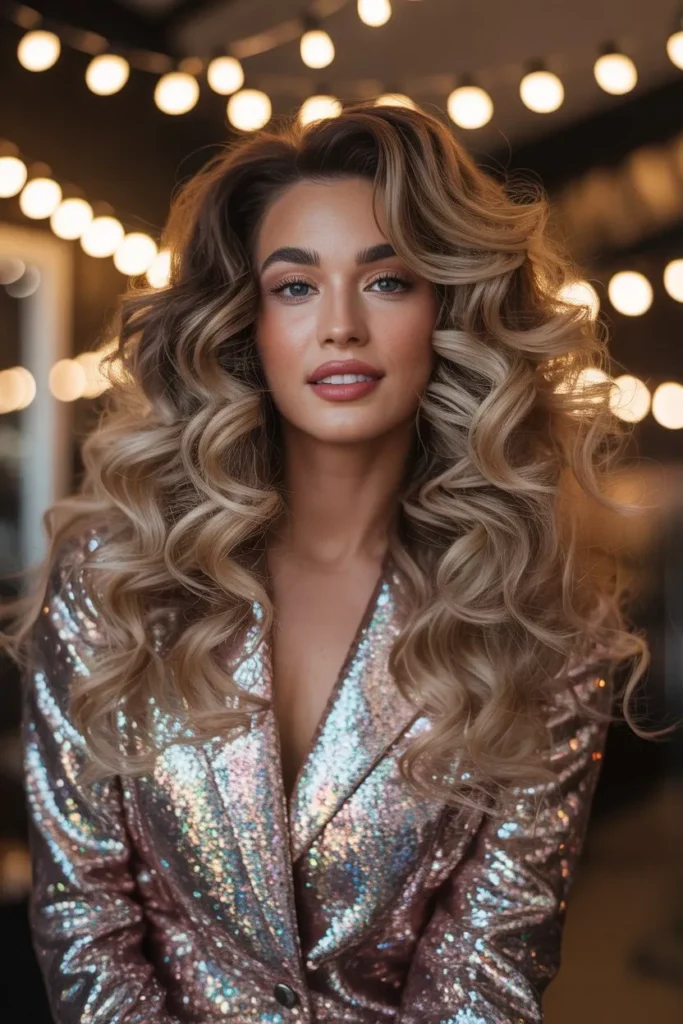 Sparkling Curls for a Glam Birthday Look